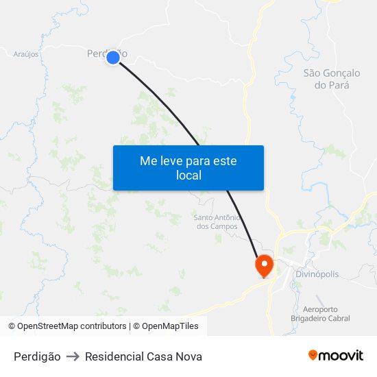 Perdigão to Residencial Casa Nova map