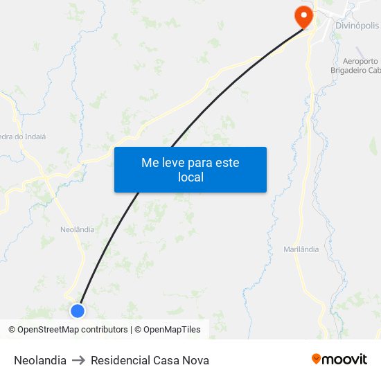 Neolandia to Residencial Casa Nova map