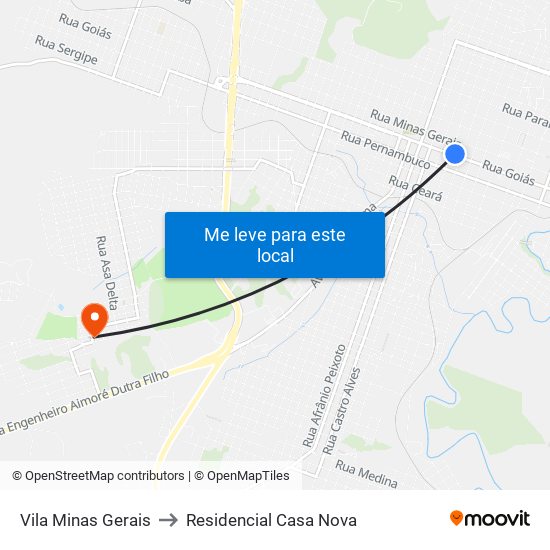 Vila Minas Gerais to Residencial Casa Nova map