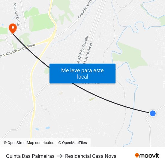 Quinta Das Palmeiras to Residencial Casa Nova map