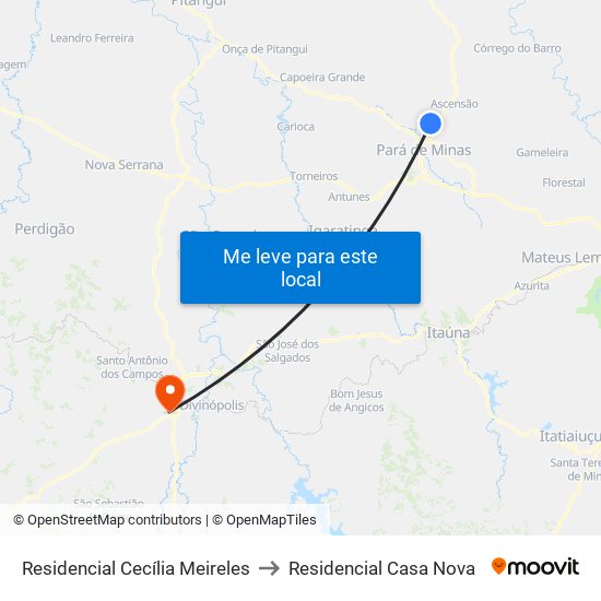 Residencial Cecília Meireles to Residencial Casa Nova map