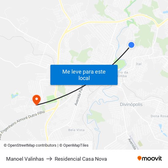 Manoel Valinhas to Residencial Casa Nova map