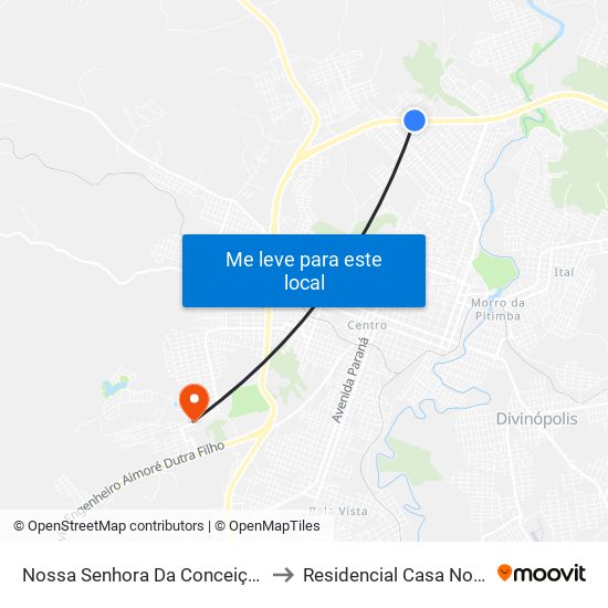 Nossa Senhora Da Conceição to Residencial Casa Nova map