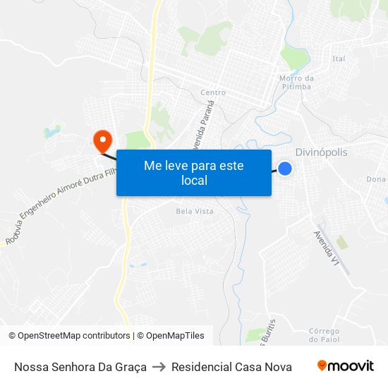 Nossa Senhora Da Graça to Residencial Casa Nova map