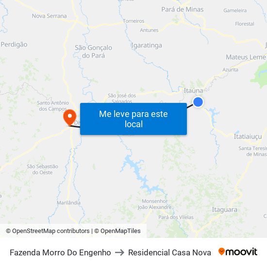 Fazenda Morro Do Engenho to Residencial Casa Nova map