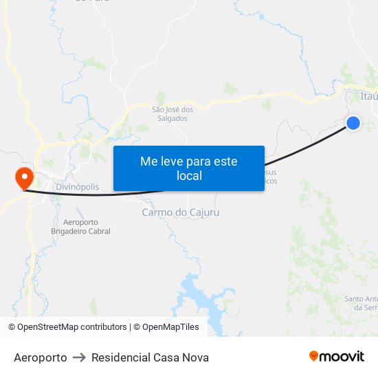 Aeroporto to Residencial Casa Nova map