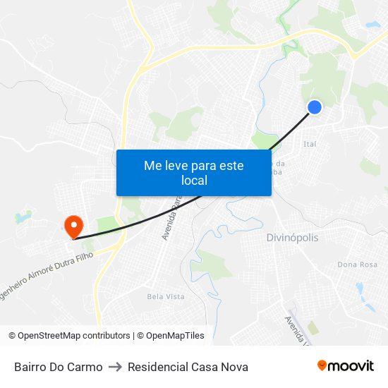 Bairro Do Carmo to Residencial Casa Nova map