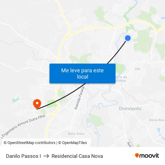 Danilo Passos I to Residencial Casa Nova map