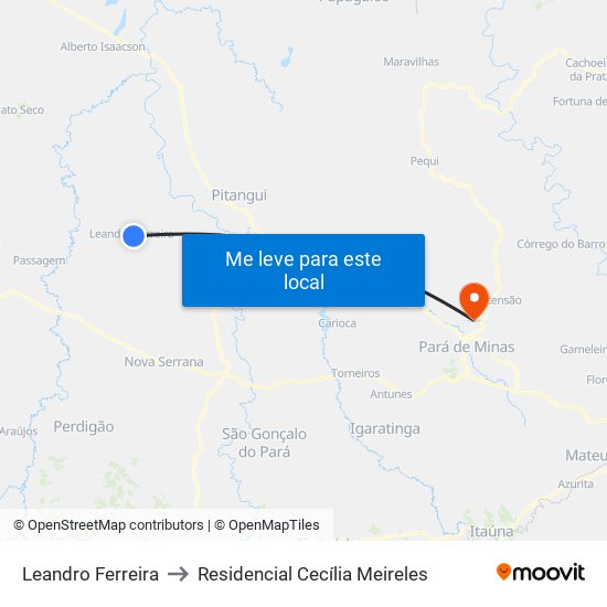 Leandro Ferreira to Residencial Cecília Meireles map