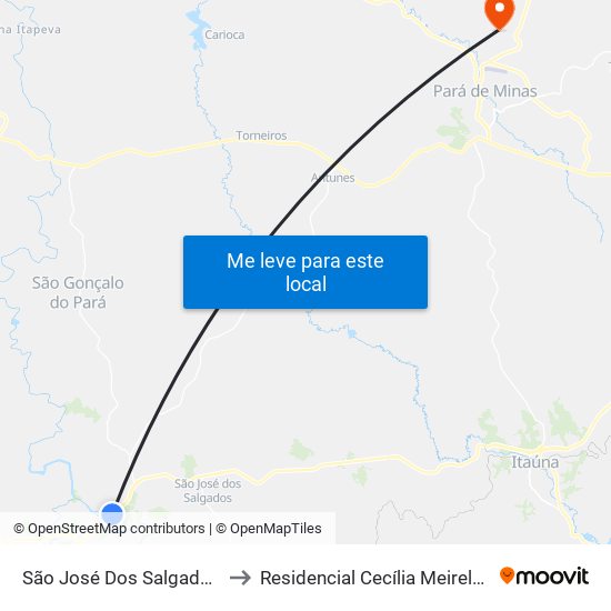 São José Dos Salgados to Residencial Cecília Meireles map