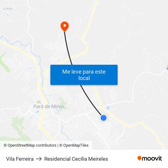Vila Ferreira to Residencial Cecília Meireles map
