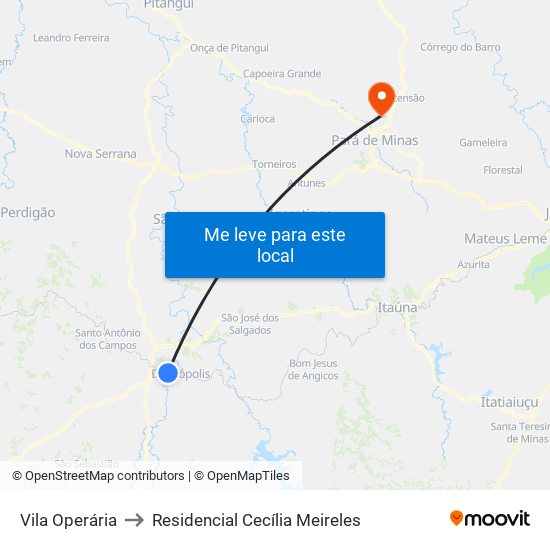 Vila Operária to Residencial Cecília Meireles map