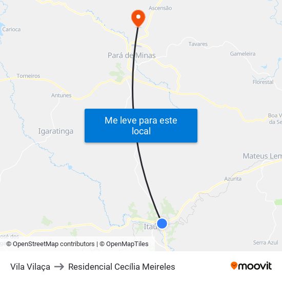Vila Vilaça to Residencial Cecília Meireles map