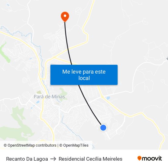 Recanto Da Lagoa to Residencial Cecília Meireles map