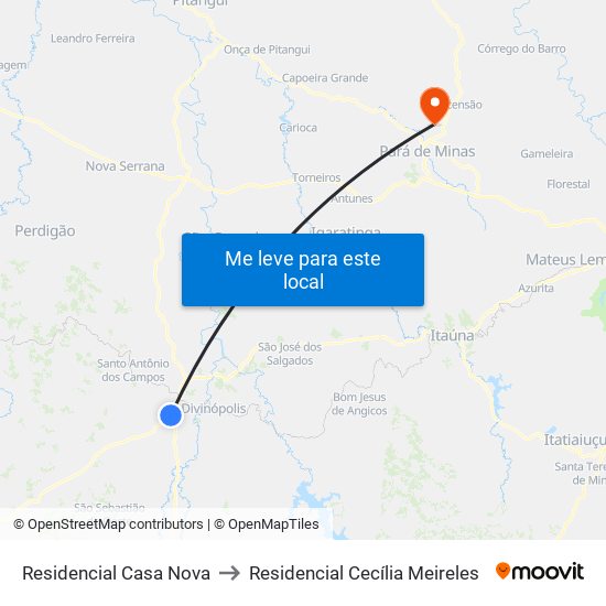 Residencial Casa Nova to Residencial Cecília Meireles map