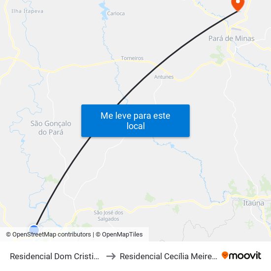 Residencial Dom Cristiano to Residencial Cecília Meireles map