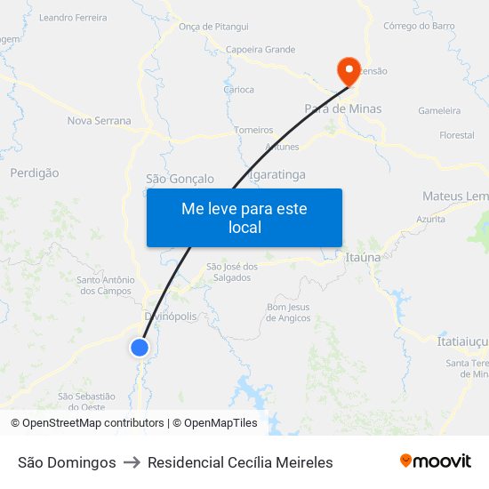 São Domingos to Residencial Cecília Meireles map