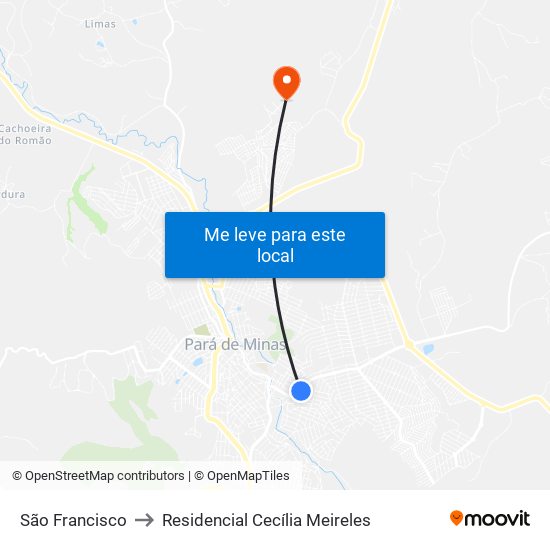 São Francisco to Residencial Cecília Meireles map