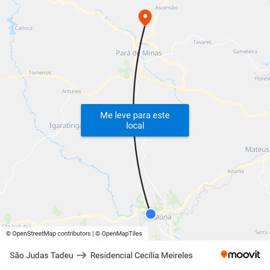 São Judas Tadeu to Residencial Cecília Meireles map