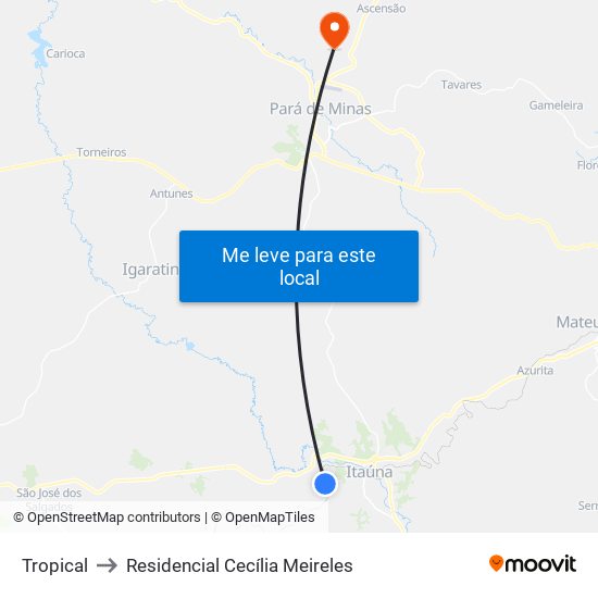 Tropical to Residencial Cecília Meireles map