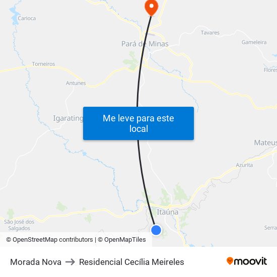 Morada Nova to Residencial Cecília Meireles map