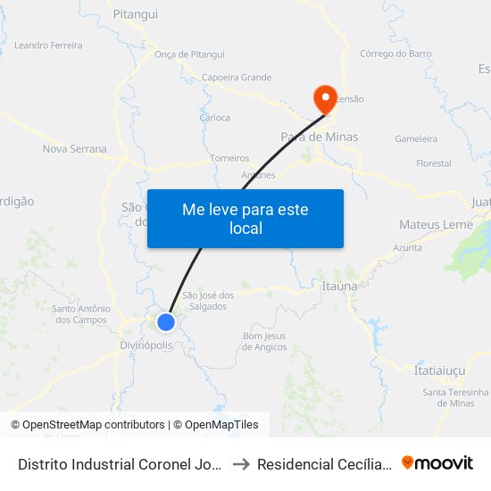 Distrito Industrial Coronel Jovelino Rabelo to Residencial Cecília Meireles map