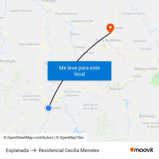 Esplanada to Residencial Cecília Meireles map