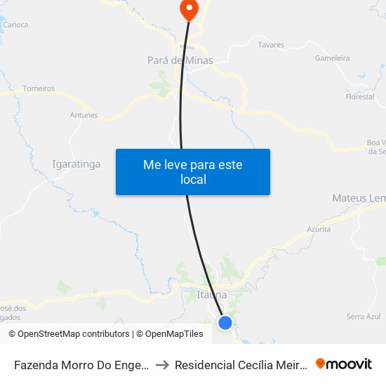 Fazenda Morro Do Engenho to Residencial Cecília Meireles map