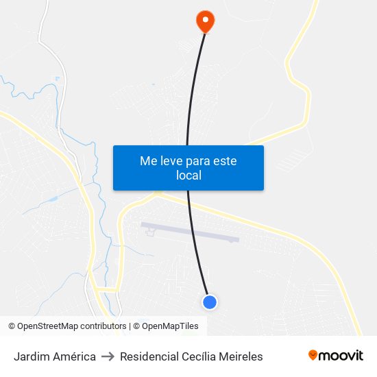 Jardim América to Residencial Cecília Meireles map