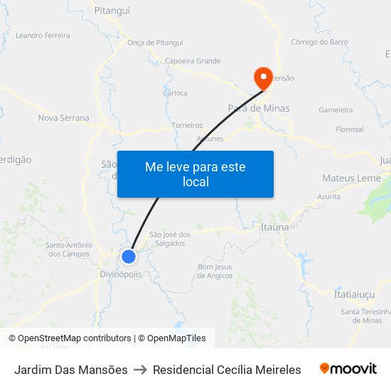 Jardim Das Mansões to Residencial Cecília Meireles map