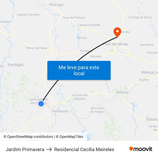 Jardim Primavera to Residencial Cecília Meireles map