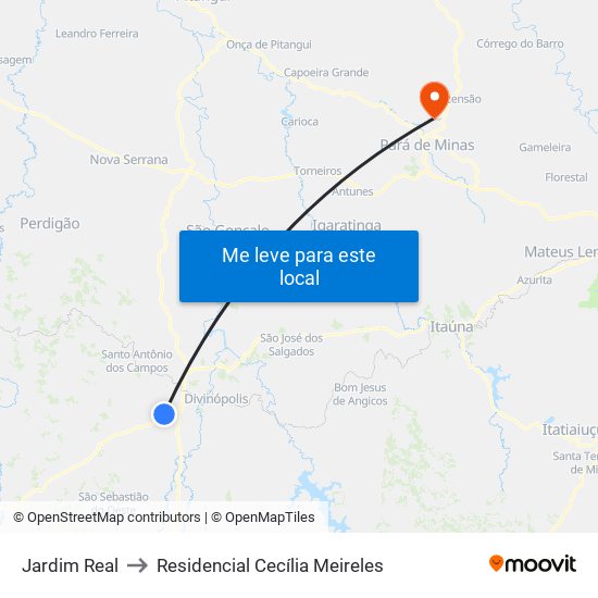 Jardim Real to Residencial Cecília Meireles map