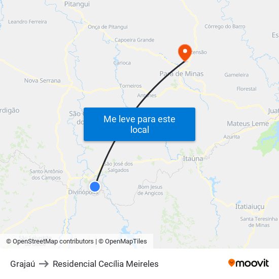 Grajaú to Residencial Cecília Meireles map