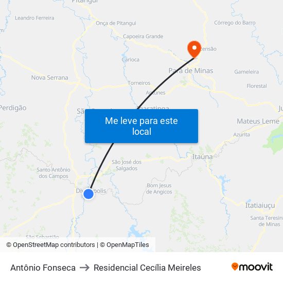 Antônio Fonseca to Residencial Cecília Meireles map