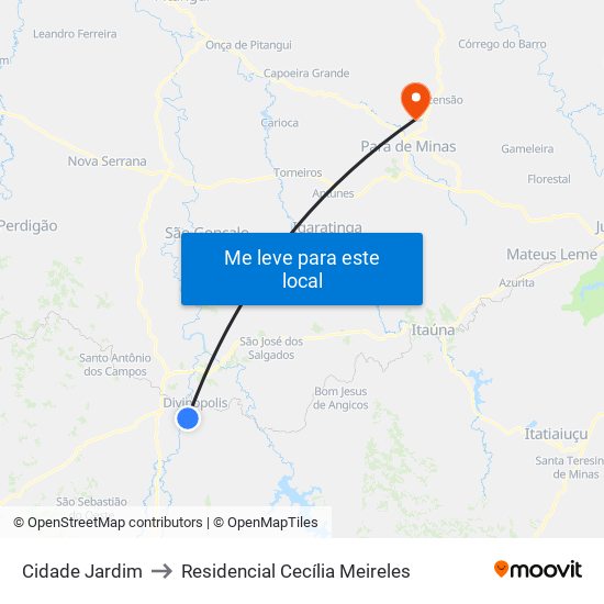 Cidade Jardim to Residencial Cecília Meireles map