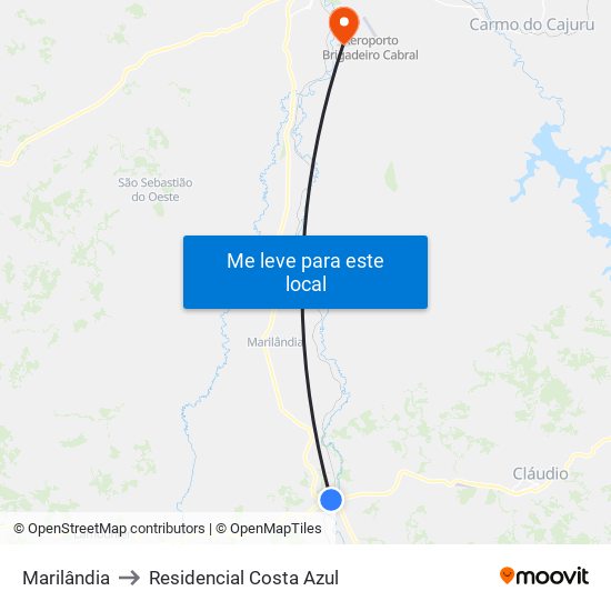 Marilândia to Residencial Costa Azul map