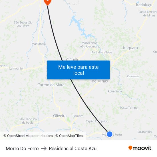 Morro Do Ferro to Residencial Costa Azul map