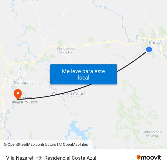 Vila Nazaret to Residencial Costa Azul map