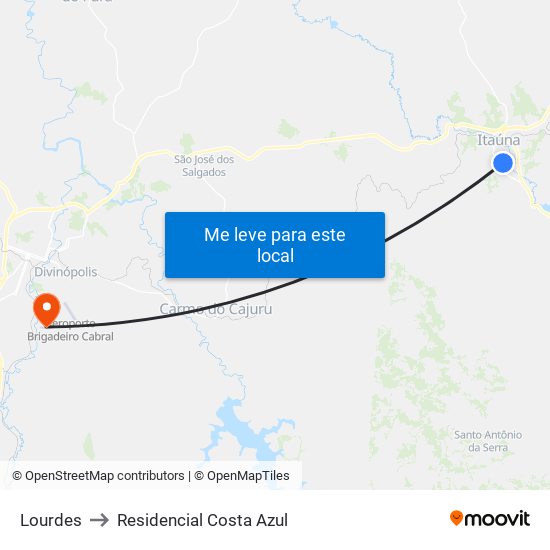 Lourdes to Residencial Costa Azul map