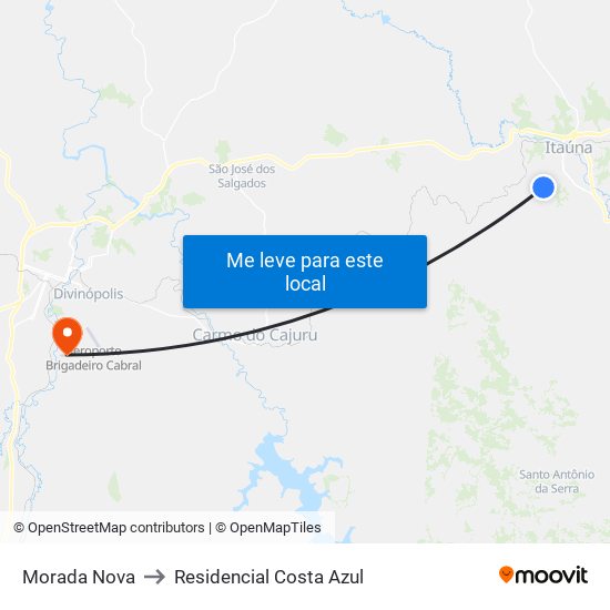 Morada Nova to Residencial Costa Azul map