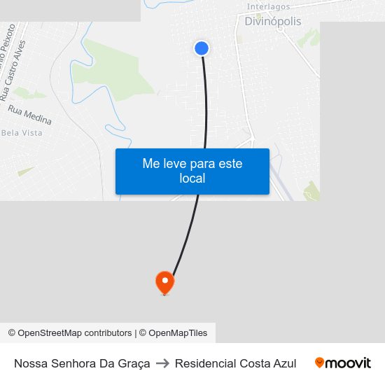 Nossa Senhora Da Graça to Residencial Costa Azul map