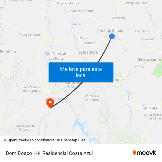 Dom Bosco to Residencial Costa Azul map