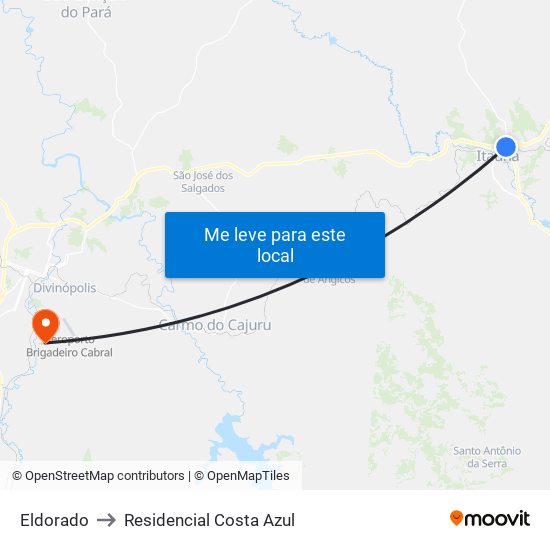 Eldorado to Residencial Costa Azul map