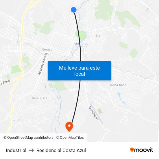 Industrial to Residencial Costa Azul map