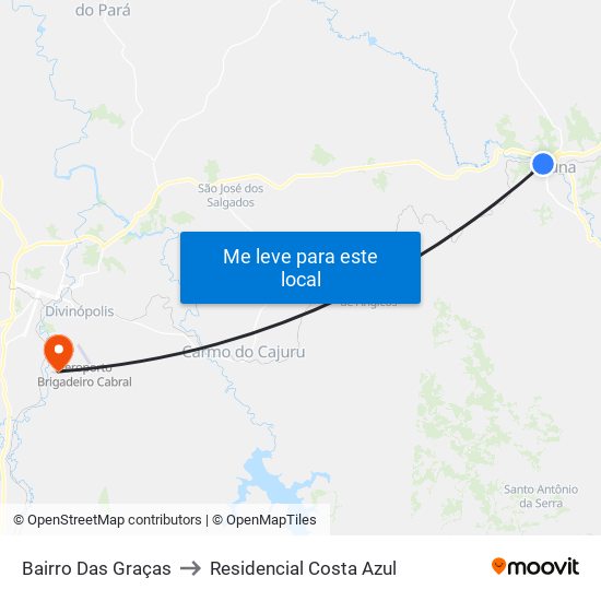 Bairro Das Graças to Residencial Costa Azul map