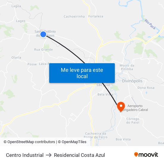 Centro Industrial to Residencial Costa Azul map