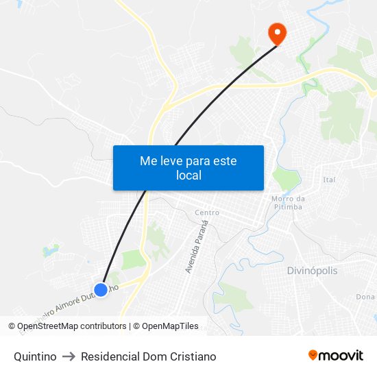 Quintino to Residencial Dom Cristiano map