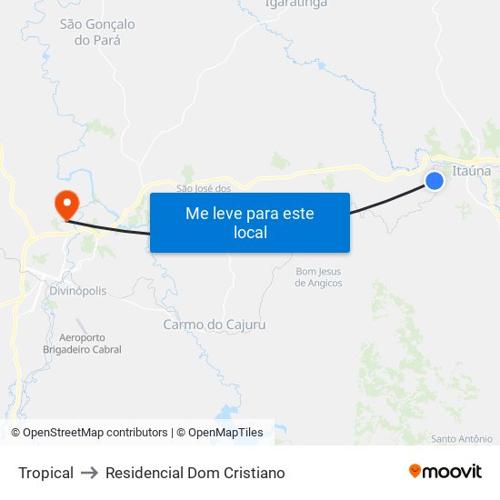 Tropical to Residencial Dom Cristiano map