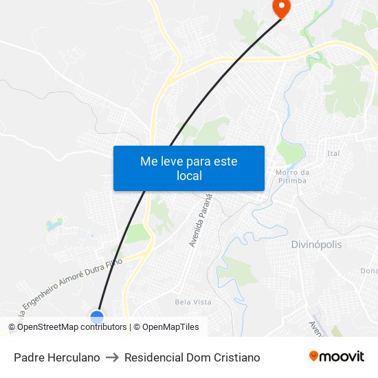 Padre Herculano to Residencial Dom Cristiano map