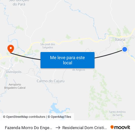 Fazenda Morro Do Engenho to Residencial Dom Cristiano map